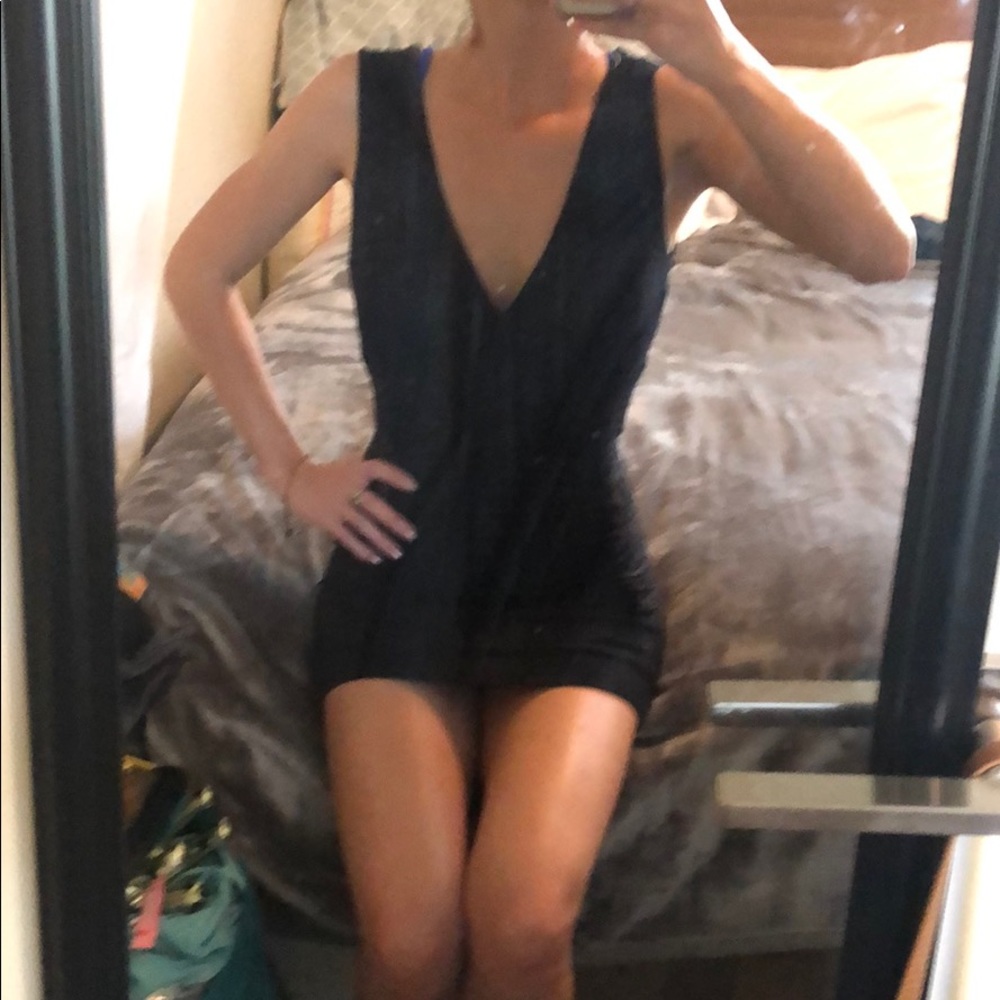 Arden B little black dress with mesh side panel details - Picture 1 of 6